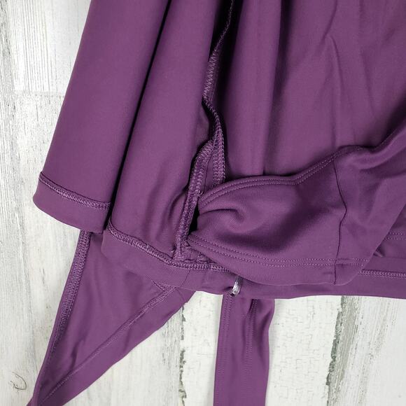 NWT Victoria's Secret PINK Eggplant Purple Crossover Tie Back Wrap Top Size XL - Picture 7 of 10